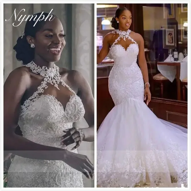 Arabisch Aso Ebi Vintage Kant Kralen Trouwjurken Pure Hals Zeemeermin Bruidsjurken Sexy Goedkope Aangepaste Bruidsjurken