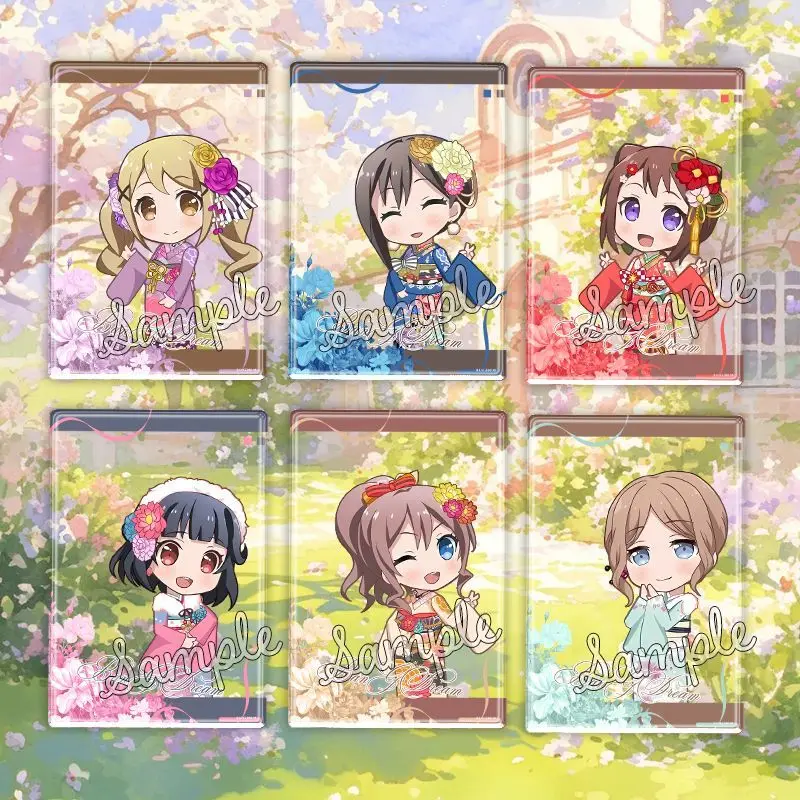 BanG Dream-Llavero con tarjeta transparente para mujer, llavero acrílico de Año Nuevo, colgante de Toyama Kasumi, joyería Kurata Mashiro