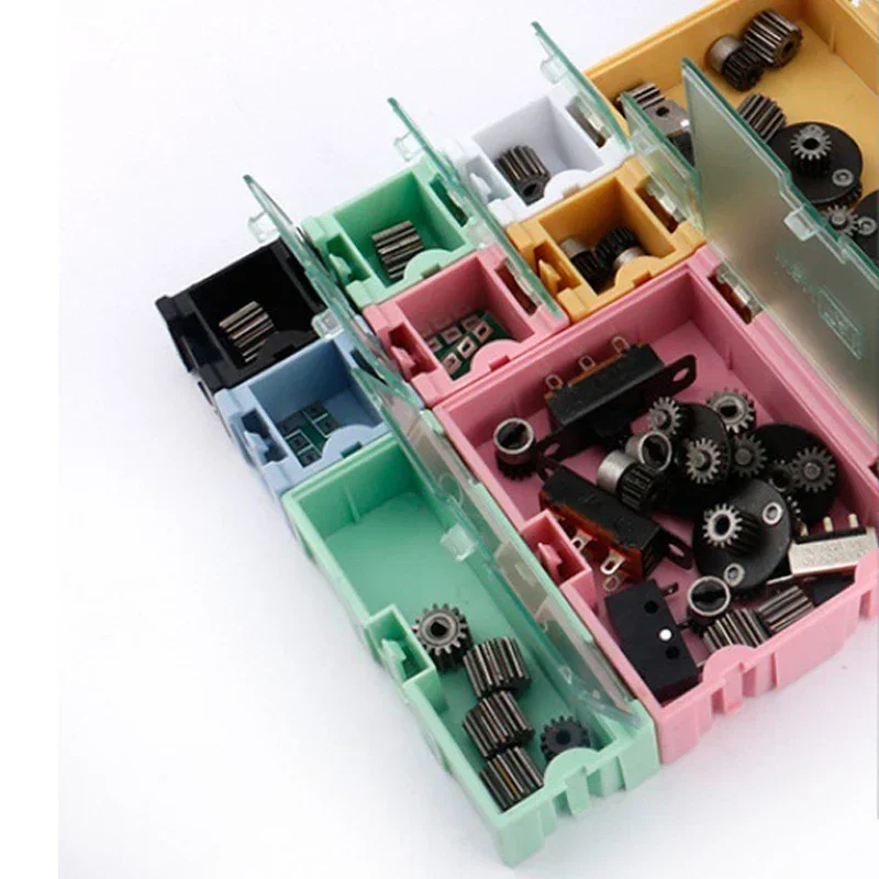 3/5/6/9pcs SMD SMT IC Electronic Component Mini Storage Box Resistance Capacitance Container Box Small Component Tool Case