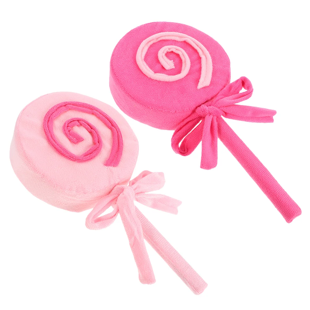 2 Pcs Simulated Lollipop Props Cake Giant Lollipops Decorations Large Candy Cloth Jumbo Shape Pillow