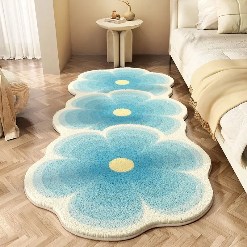 Alien Flowers Carpets for Living Room Ins Simple Bedroom Decor Plush Carpet Fluffy Soft Bedside Sofa Rug Home Washable Floor Mat