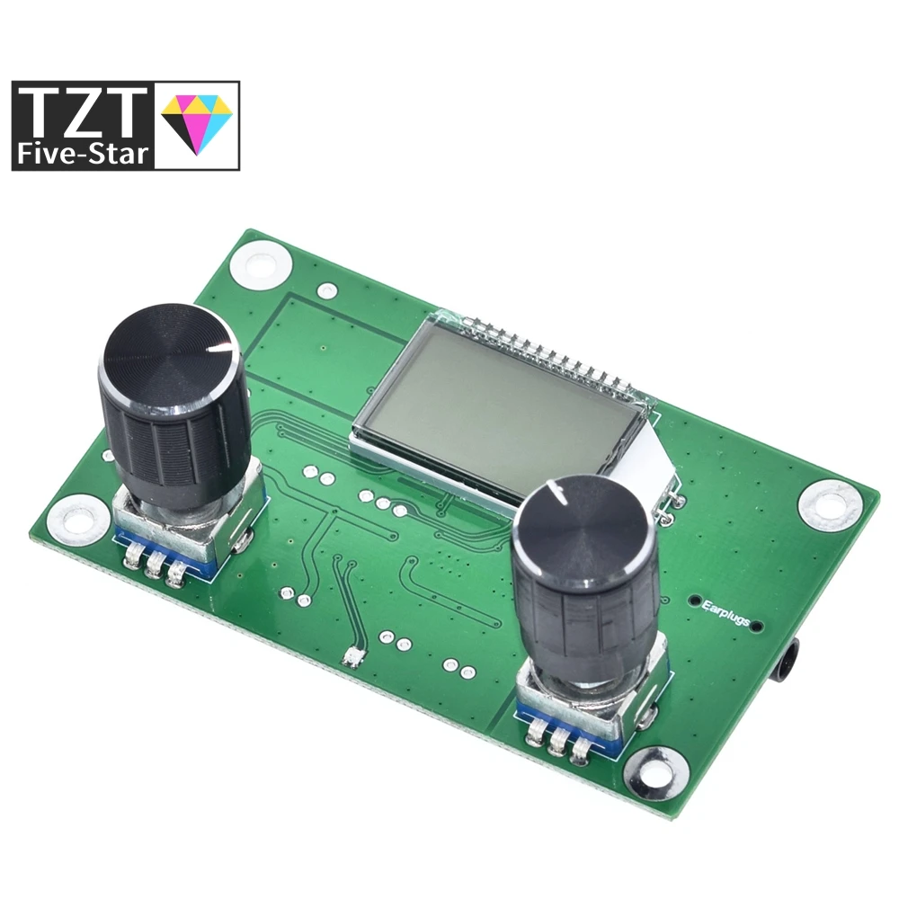 FM Radio Receiver Module Frequency Modulation Stereo Receiving PCB Circuit Board With Silencing LCD Display 3-5V LCD Module