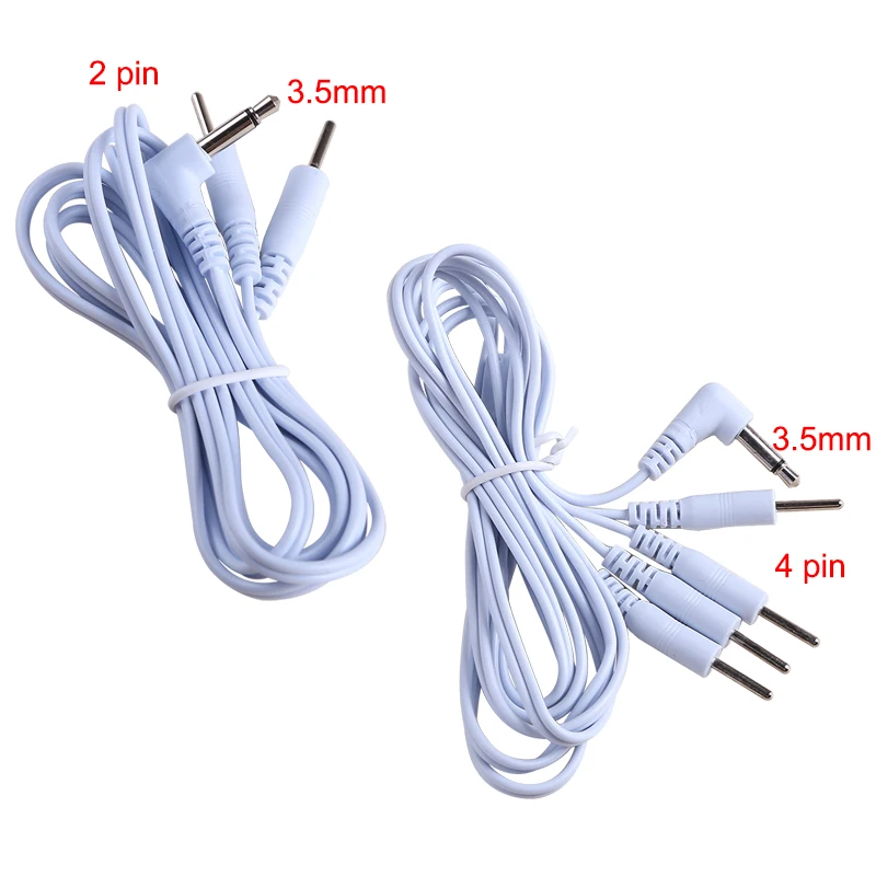 Câble d'électrode pour électrostimulateur musculaire TENS, acupuncture, tête 2/4 broches, type de prise 2,5/3,5 mm, soulagement de la douleur nerveuse