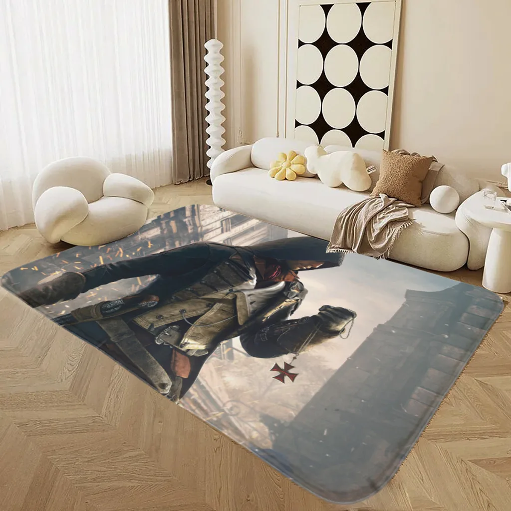 Assassin-Creed-Arno-Dorian Living Room Rug Hot Game Carpet Flannel Slip Mat Decor Aesthetic