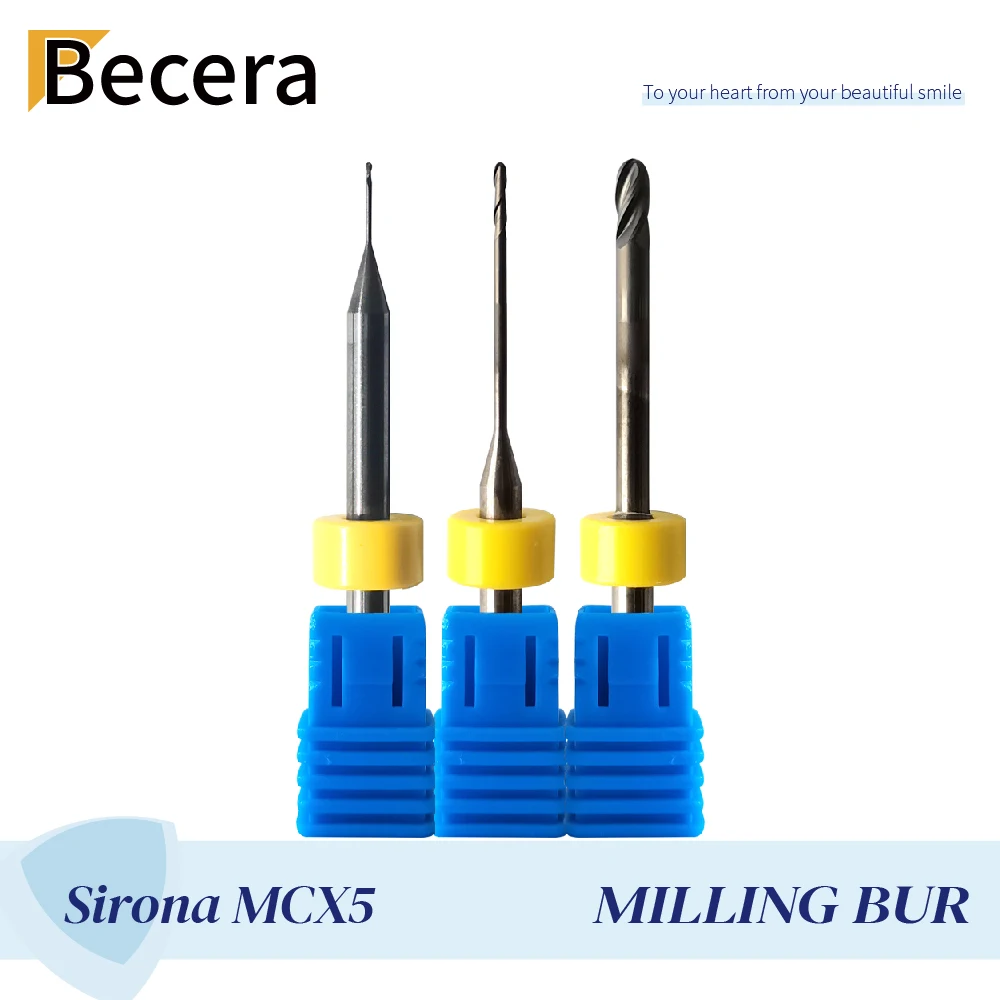 CAD CAM Milling Burs For Sirona MCX5 Cerec Drills Shank 3 MM Size 0.5 /1.0 /2.5 For Zirconia PMMA Dental Lab Equipment