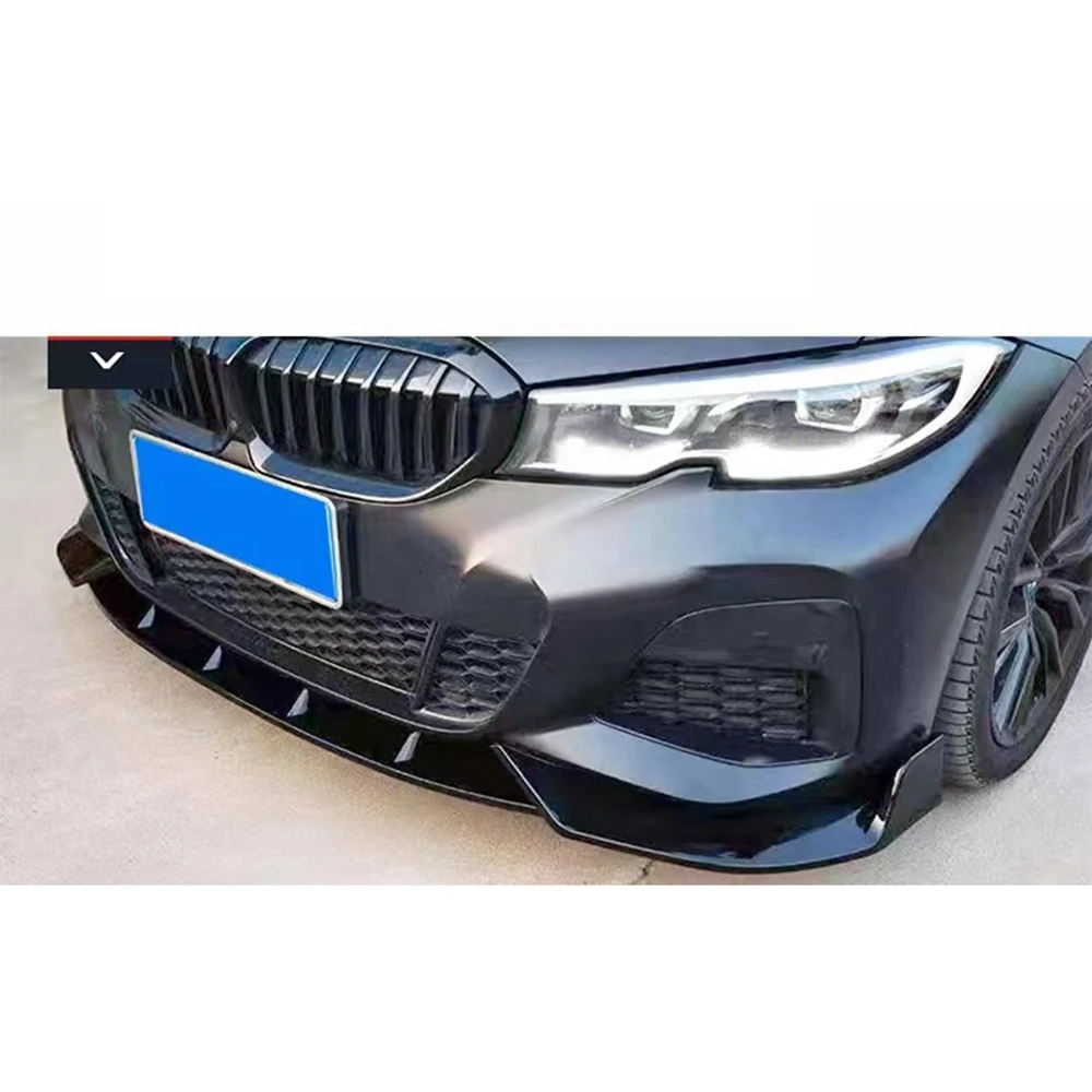 M Pack MP Style Front Bumper Splitter Lip Spoiler Diffuser Guard Body Kit Cover For BMW 3 Series G20 320i 330i Tuning 2019-2022