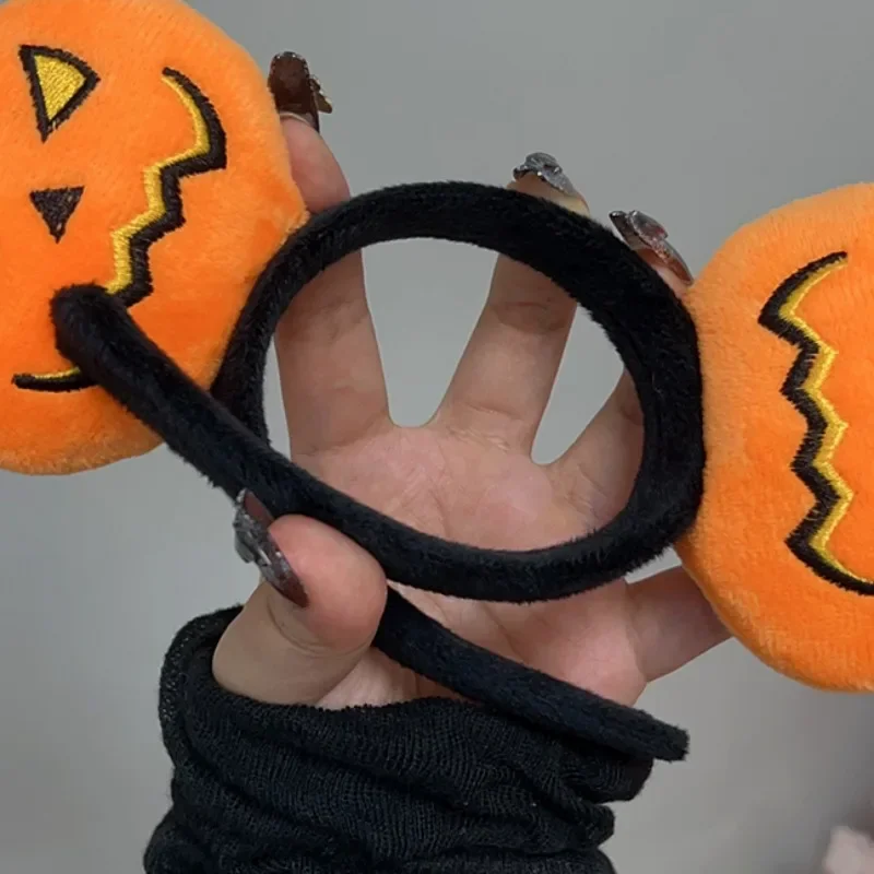 Halloween Pumpkin Headband Evil Expression Pumpkin Hair Hoop High Curvature Devil Doll Hair Band Unisex Festival Cute Headwear