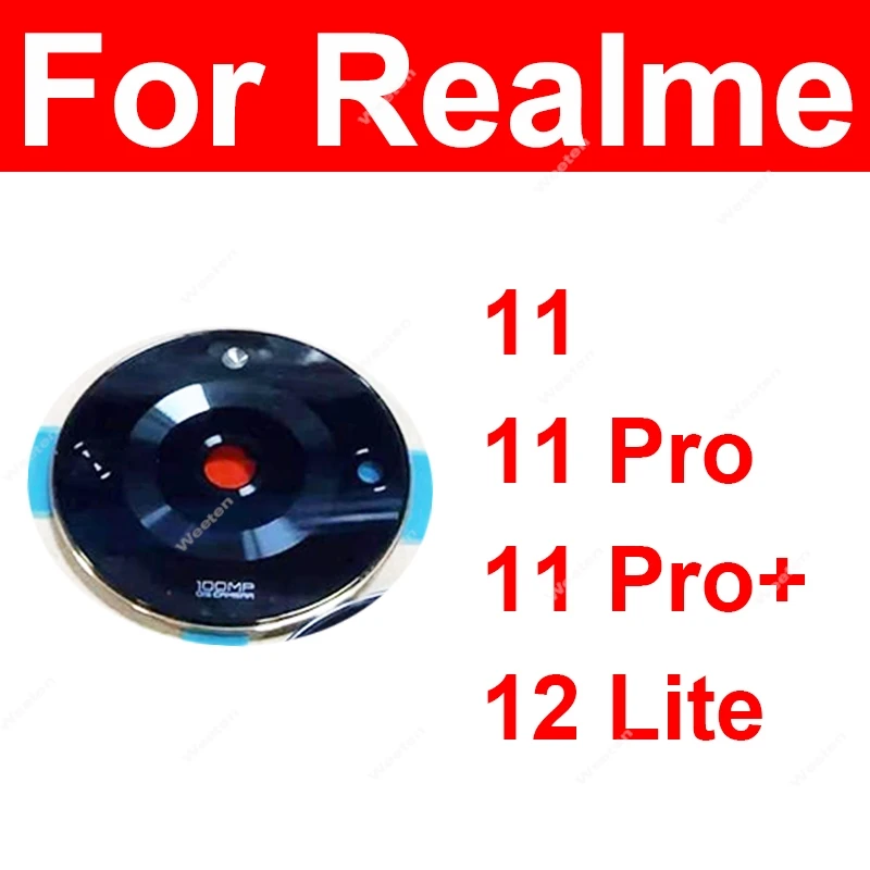 Back Rear Camera Glass Lens Frame with Adhesive Sticker Glue For Realme 11X 11 11 Pro Plus 12Lite 12 Lite 4G 5G Sticker Glue