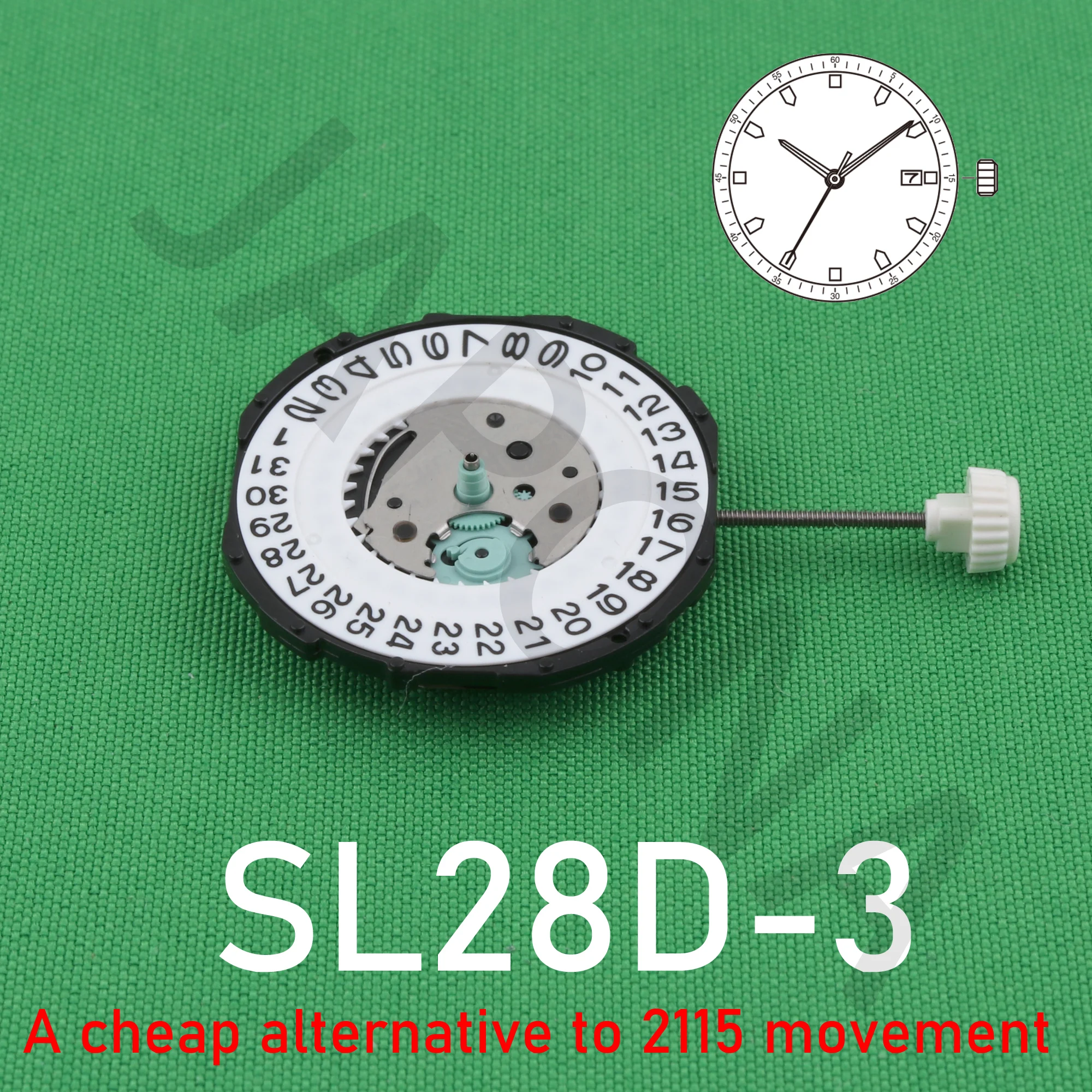 SL28 movement china sunon SL28d-3 Quartz Movement Date A cheap replace to 2115 movement sl28 movement wholesale sl28d movement