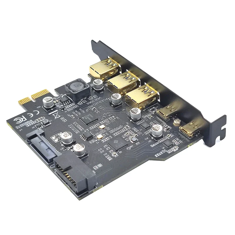 Type C USB 3.2 Gen1 PCIE-kaarthub USB 3.0 PCI Express-kaart PCI-E PCI E USB 3-adapter Multiplier USB3 3.1 Controller Riser-kaarten