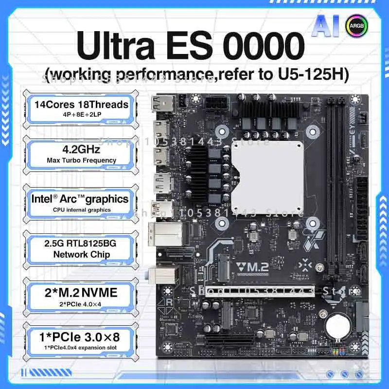 Core Cpu Ultra 0000 Seri(refer To Ultra5 12*h) Ddr5 Ram Ai Argb Lga115x Pcie 3.0x8 Mainboard Motherboard With