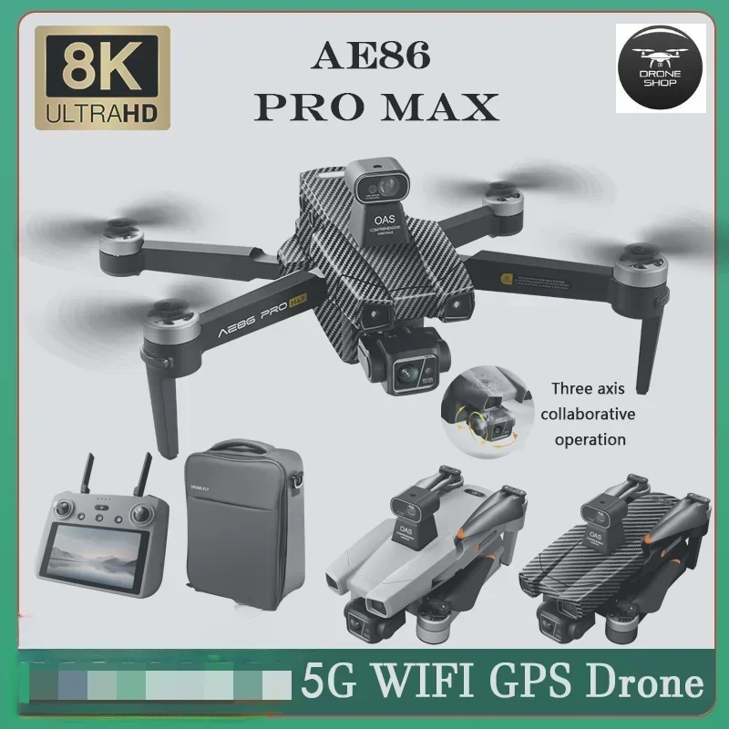 2024 AE86Pro Max Drone 3-axis 360°Obstacle Avoidance Remote Control Aircraft 4k Aerial Photography Aircraft Adult Quadcopter Toy