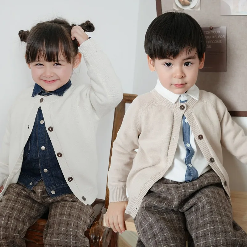 

Baby Boys Girls Long Sleeve Five-pointed Star Knit Sweater Cardigan Coat Autumn Kids Baby Girls Boys Children Clothes Coat