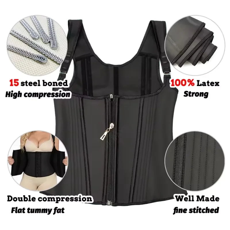 Slimming Corset Latex Modeling Strap Waist Trainer Shapewear Belly Reducing Shaper Vest Chest Binders Women Flat Tummy Girdles