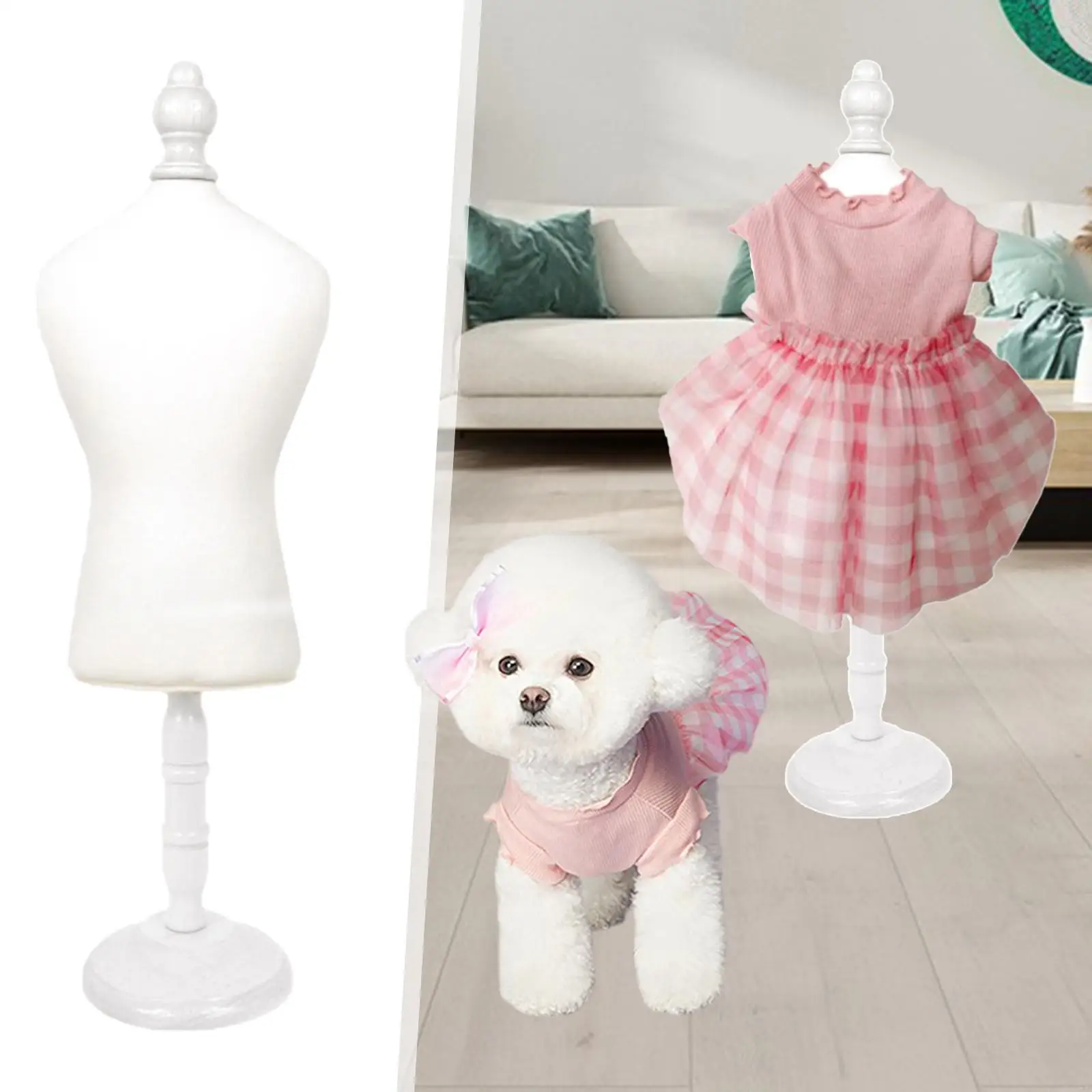 Garneck Porte-Poupée Mannequin Bois/PVC – Support D'Affichage Pour Figurines Et Peluches – Base Large Stable – Brun 13,5x8,5x8,5 Cm