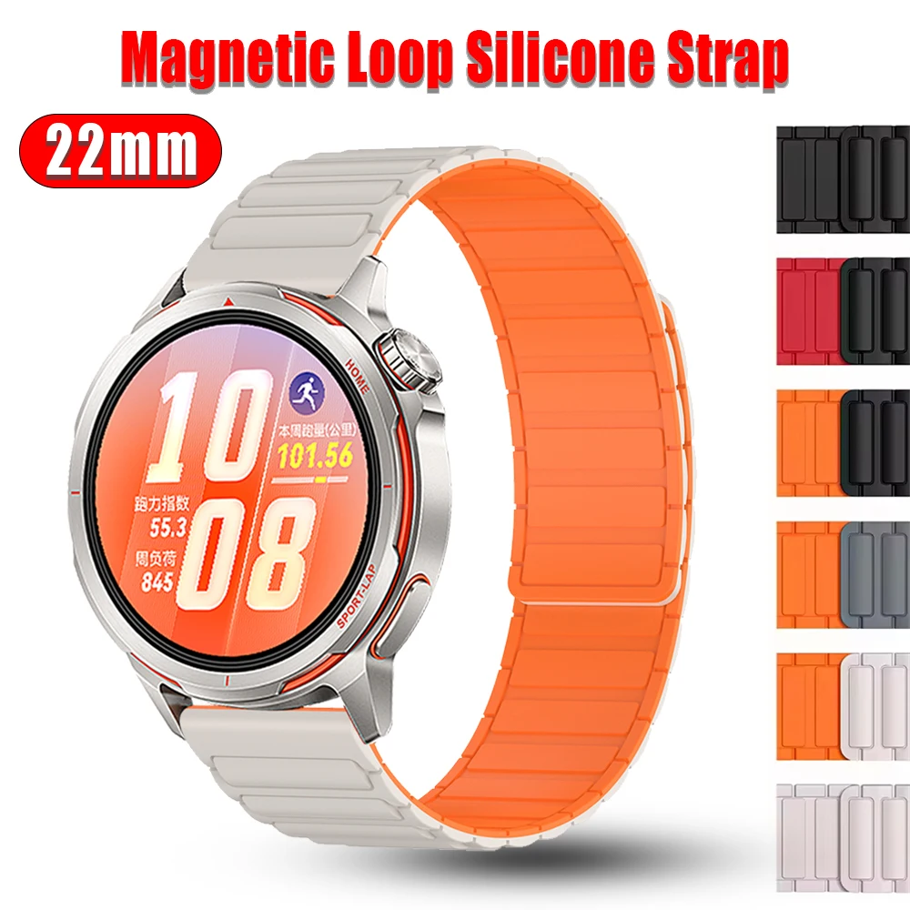 22mm Magnetisches Silikonarmband für Huawei Watch GT Runner 2 Uhrenarmbänder Watch 5 4 Pro GT 6 GT5 GT4 Pro 46mm Ersatzarmband Correa