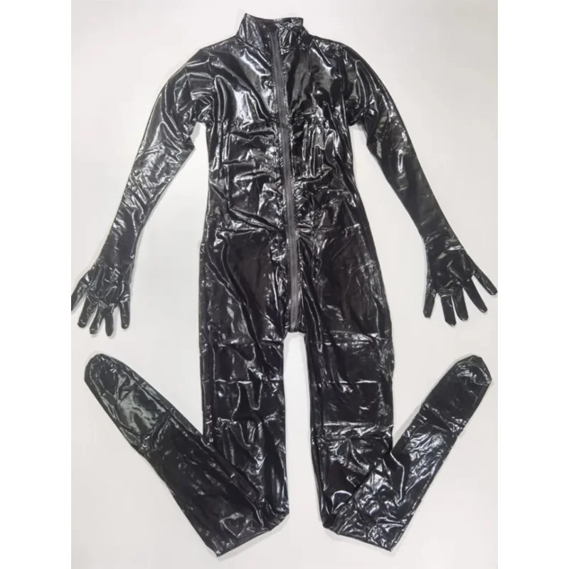 Justsaiyan sexy cat womens tuta Zentai suit fancy dress shiny black wetlook leather cat catsuit costumi di Halloween per le donne