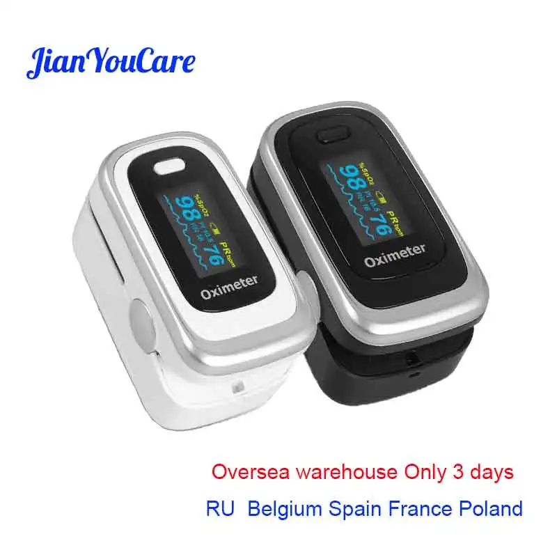 

JianYouCare Portable Finger Pulse Oximeter RR PI blood oxygen Heart Rate Saturation Meter Respiratory Rate OLED Oximetro De Dedo