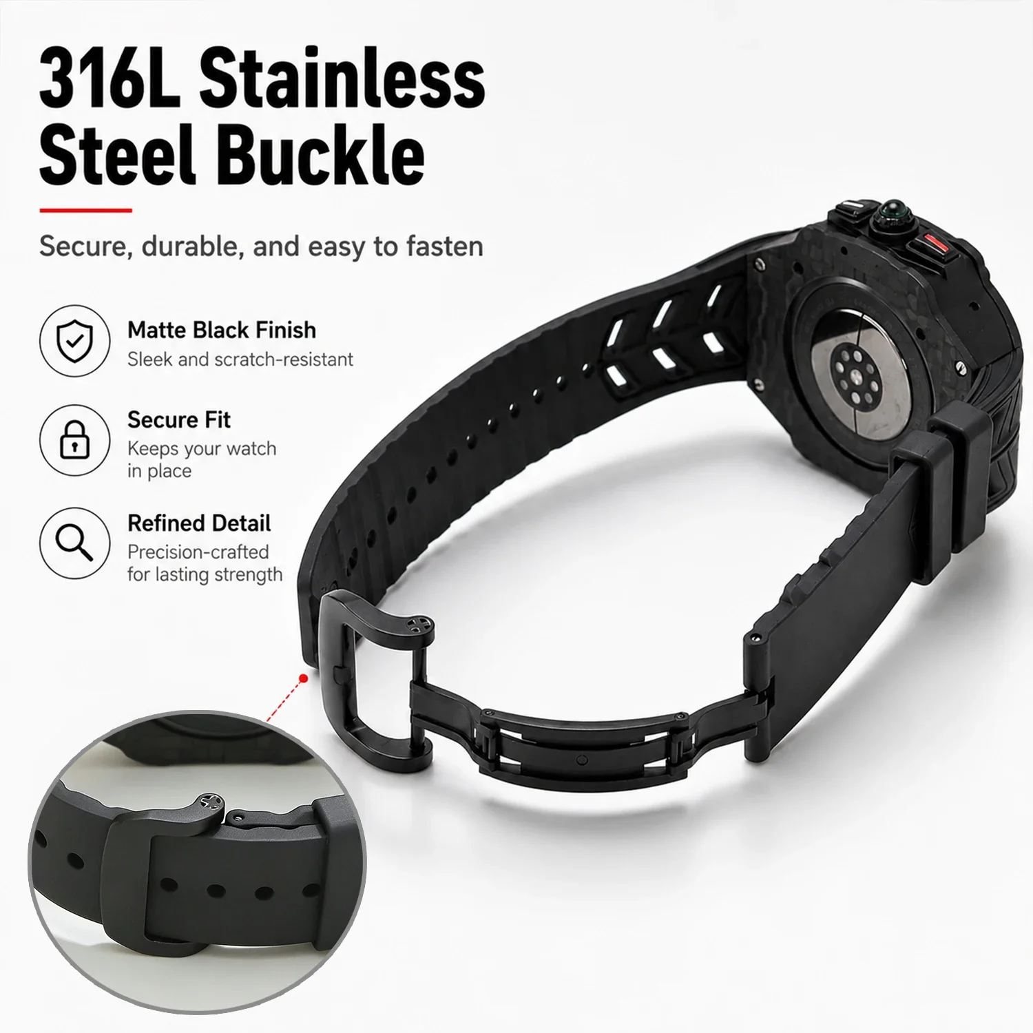 Luxury Modification Kit For Samsung Galaxy Watch Ultra 2026 Carbon Fiber Silicone band+case for Samsung watch Ultra 2 Refit Mod