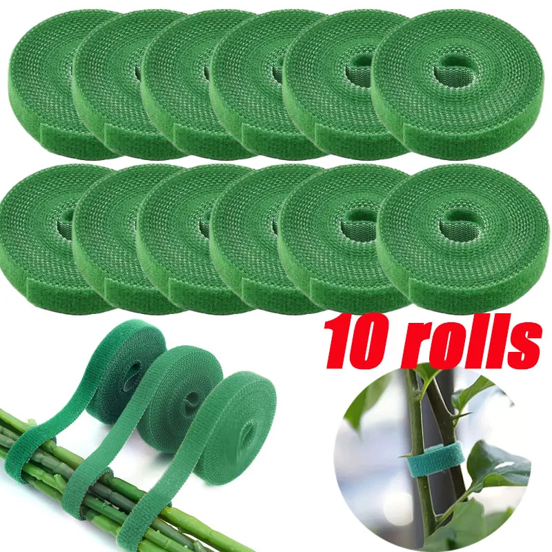 20/2M Nylon Plant Ties Plant Bandage Hook Tie Loop Adjustable Plant Support Reusable Fastener Tape for Home Garden Accessories