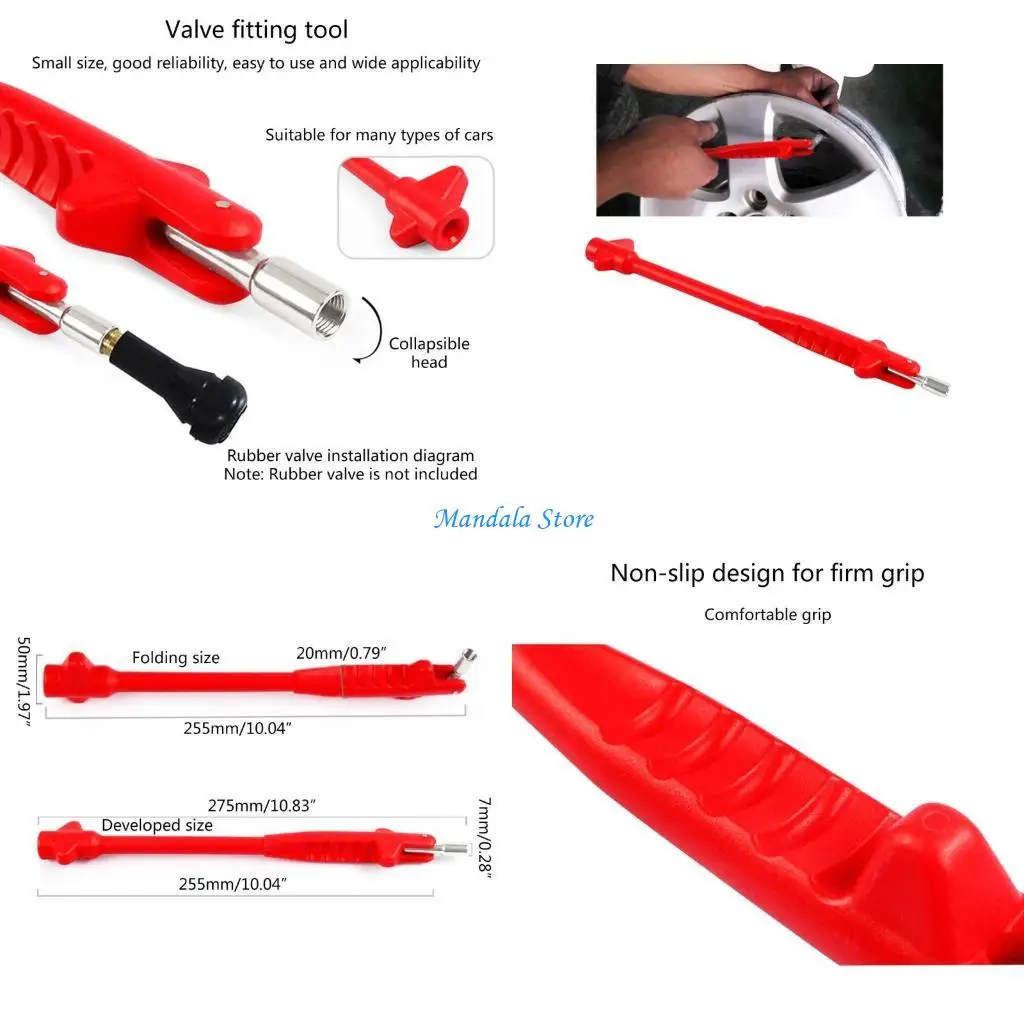 U2JC Metal Tire Valves Stem Puller Tool with Valves Cores Tool Auto Tyre Valves