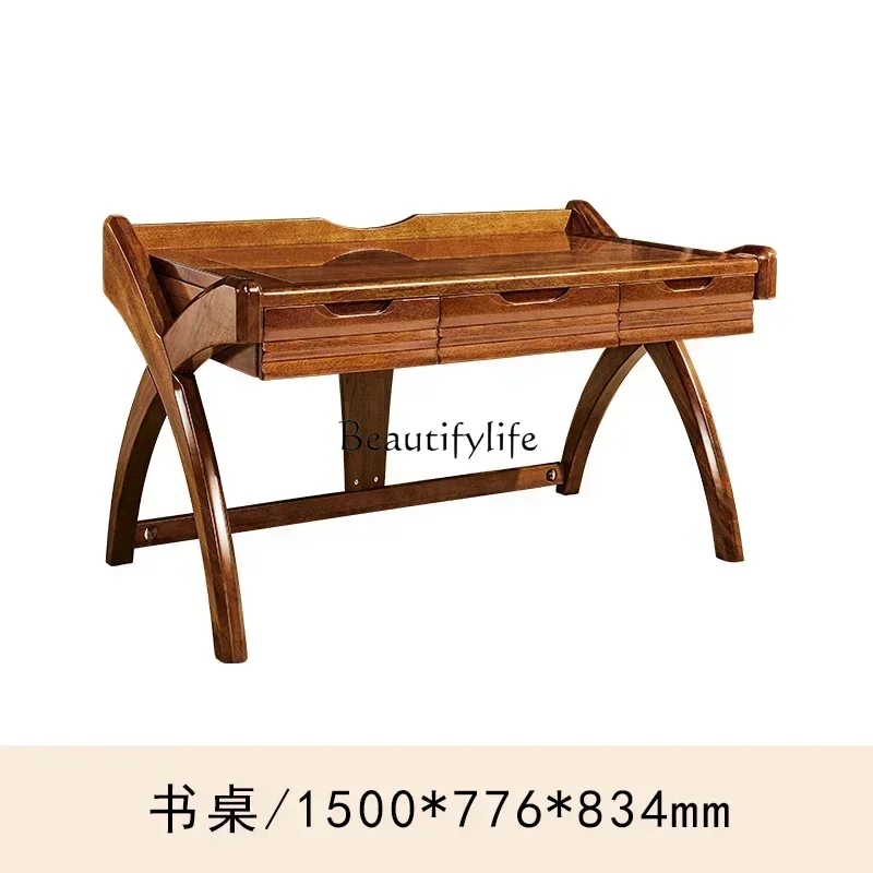 

1 solid wood desk household walnut Chinese study desktop writing desk office calligraphy table