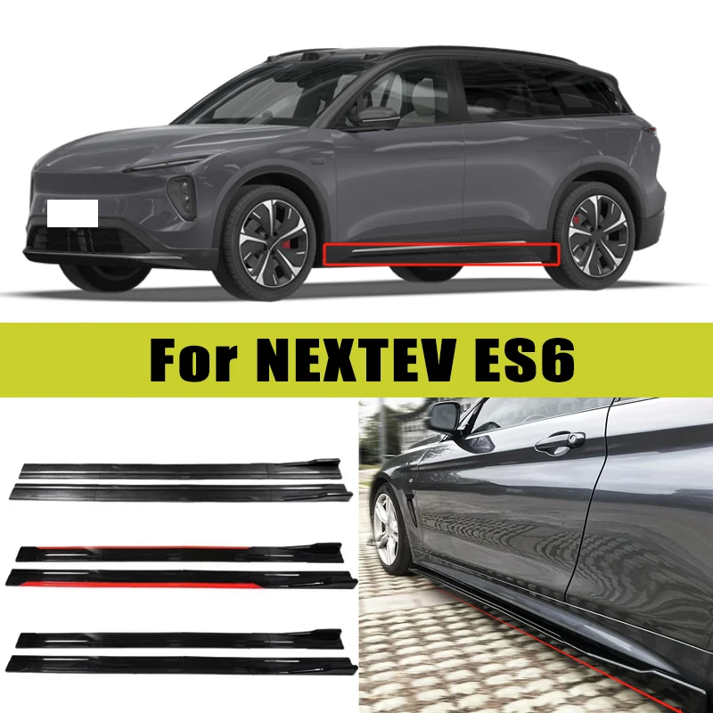 

Universal 2m/2.2m Car Side Skirt Extension SplitterBumper Racing Side Wing Bumper Lip Side Spoiler For NEXTEV ES6 Accessories