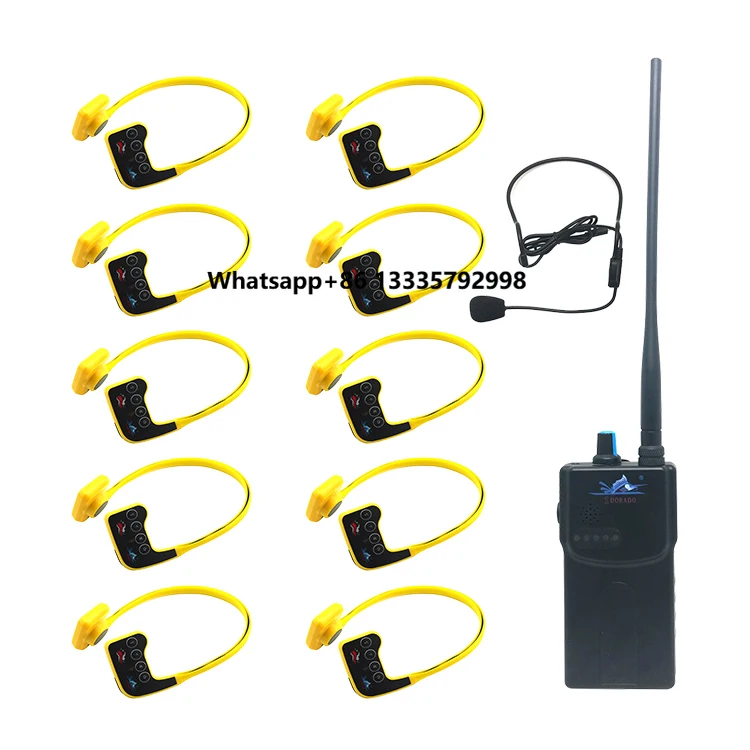 

Open Water Aquatic Swimming Underwater Training Combo 10 Bone Conduction Headphones 1 Transmitter Swim & Dive Gear Accessory