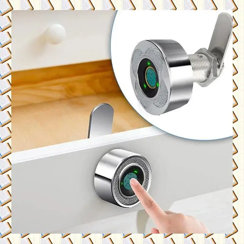 

A14M Smart Fingerprint Drawer Lock - Electronic Double Door Cabinet Security Suitable For Wardrobes Shoe Cabinets Mailboxes