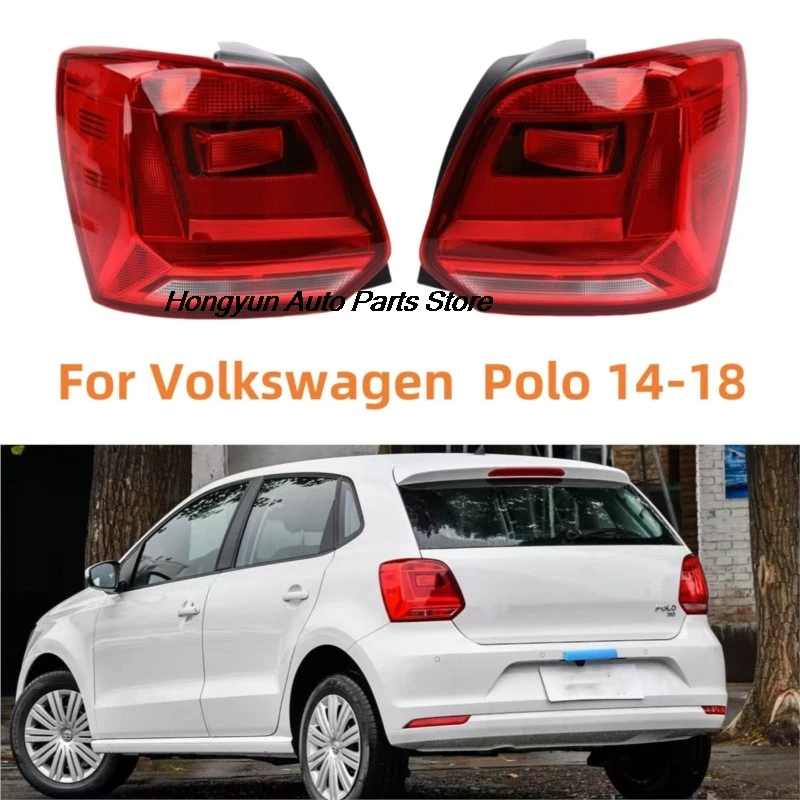 For Volkswagen VW Polo 2014-2018  Rear Tail Light Warning Bumper Lamp Sport Edition   Lamp Housing Without Bulbs Car Accessories