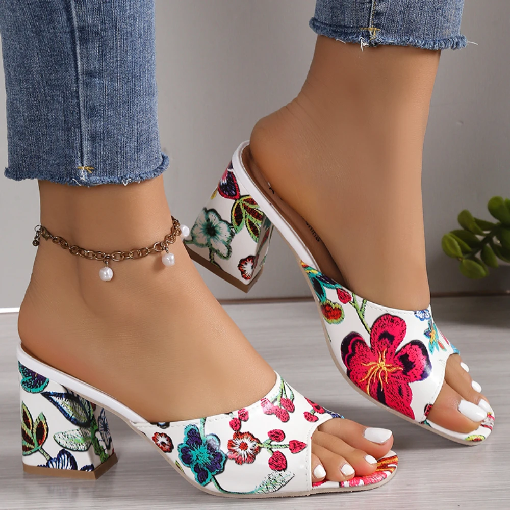 High Quality Shoes for Women Open Toe Women's Slippers Summer Outdoor Casual Chunky Heels Large Size Slippers Zapatillas Mujer