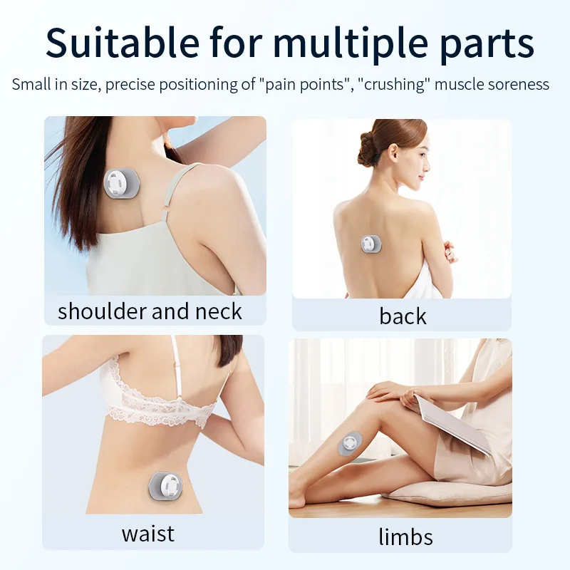 Mini Body Pulse Massage Device, USB Charged Remote Massage Pad for Neck Leg Waist Care