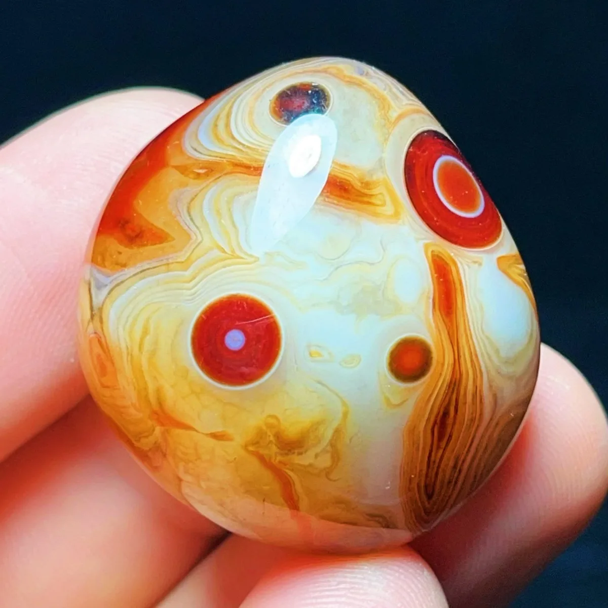 Gift Stone Banded Agate Worry Stone, Sandy Tone, Tumbled Polished, Birthday Gift, Natural Stone, Crystal Collection