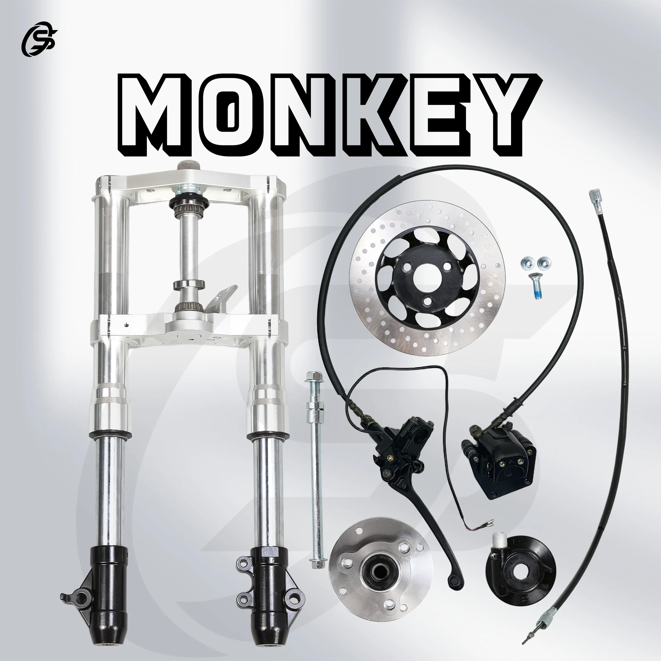 

Комплект передней вилки 540 мм Monkey Z50, 45 мм, амортизатор с ЧПУ, аксессуары для мотоциклов, регулируемая скорость отскока, детали Z50