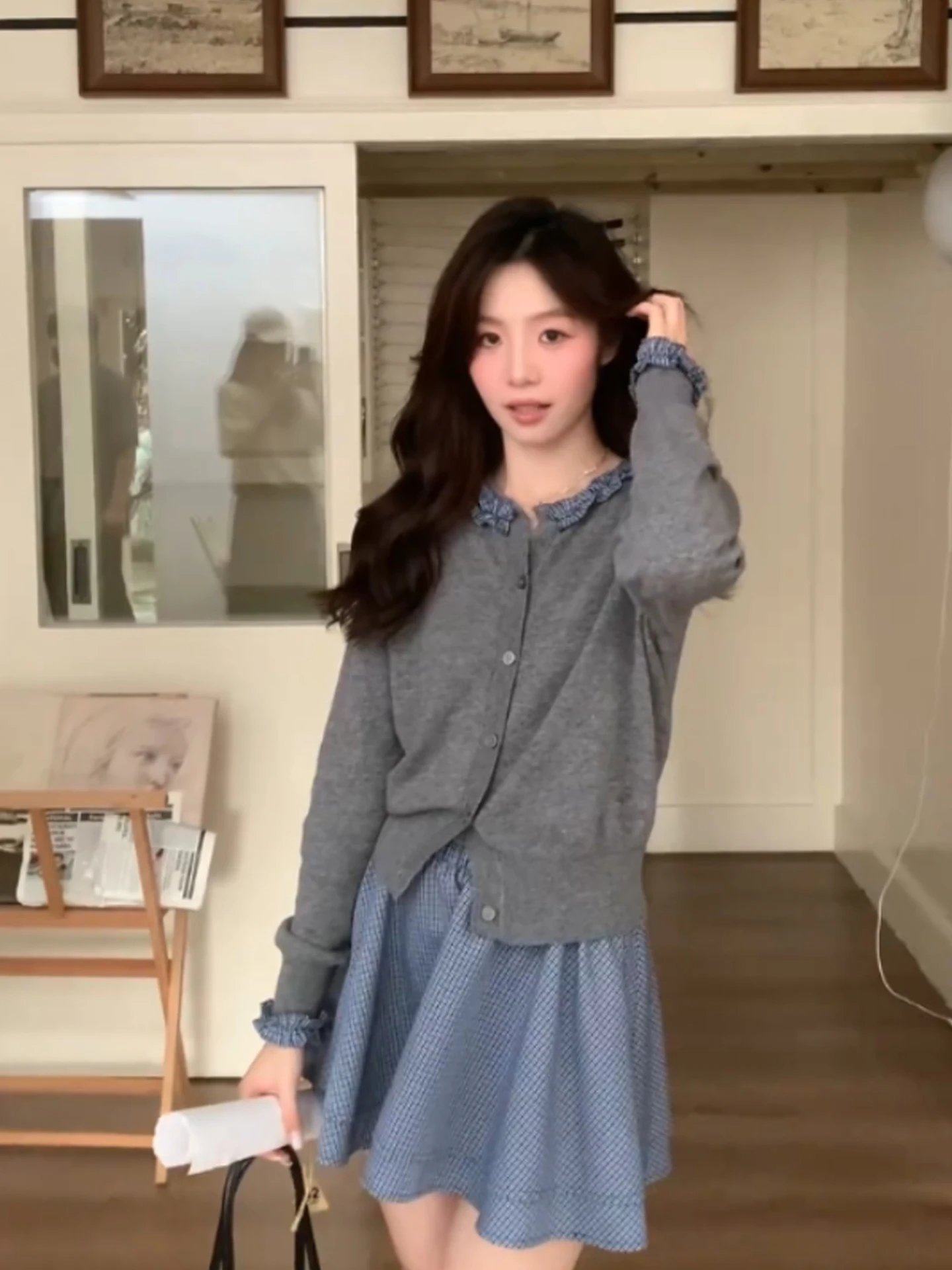 Early Autumn Single Button Long Sve Comfortable Korean Sle Knitted Top Slimming Commute Casual High End Faionable