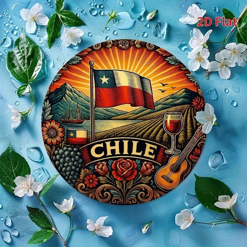 2D Flat, 2D flat printing, Chilean style wall art decoration logo iron plate, integrating South American enthusiasm and exotic m
