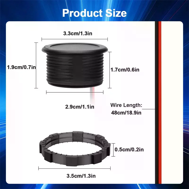 DC 4-100V LED 디지털 디스플레이 원형 2선식 전압계 DC 디지털 전압계 헤드 디스플레이 역방향 연결 보호