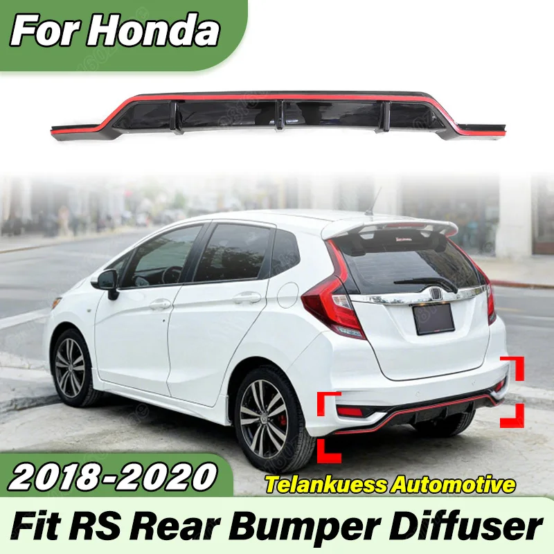 

For Honda Fit 2018 2019 2020 Automobile RS Style Rear Bumper Diffuser Sports Racing Rear Valance Body Modification Kit