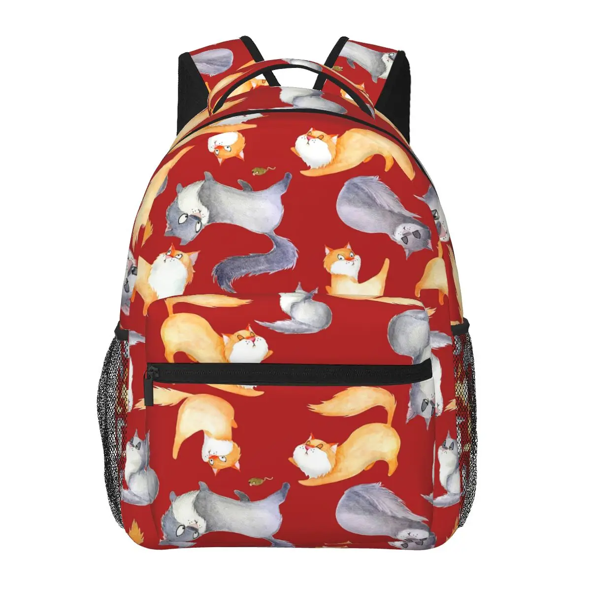 

Gray Ginger And Siamese Kittens Cats Backpacks Boys Girls Bookbag Children School Bags Laptop Rucksack Shoulder Bag big Capacity