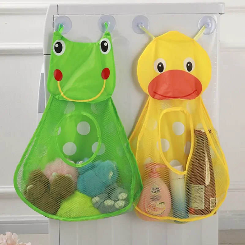 1PCS Baby Bath Play Toy Storage Bag Childrens Bathroom Powerful Suction Cup Storage Hanging Bag Portable Drainage Mesh Bag