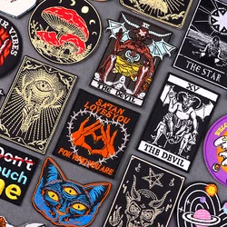 The Devil Iron On Patches For Clothes Skull Tarot Embroidery Patches On Clothes DIY Applique Ironing Stickers Fusible Patch