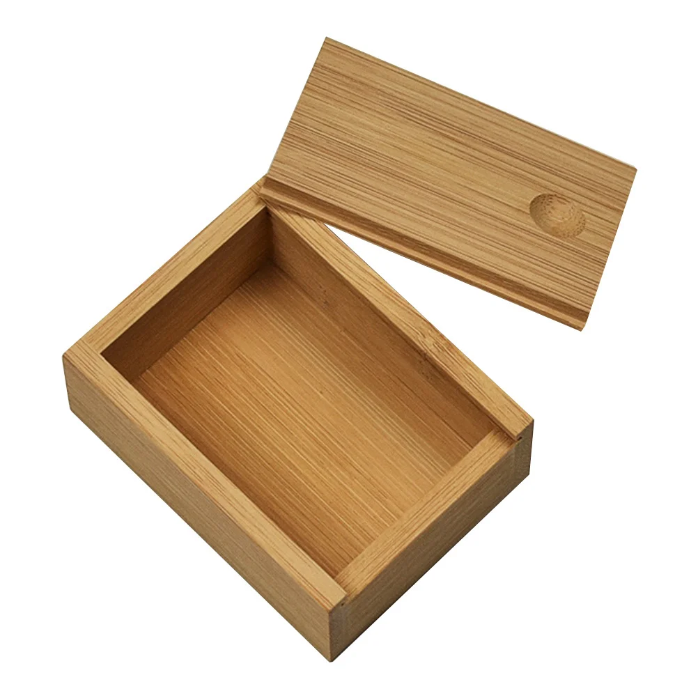 

1 шт. бамбуковая коробка для хранения с выдвижной крышкой, стильный органайзер для хранения ювелирных изделий, декор для рабочего стола, прочный, экологически чистый