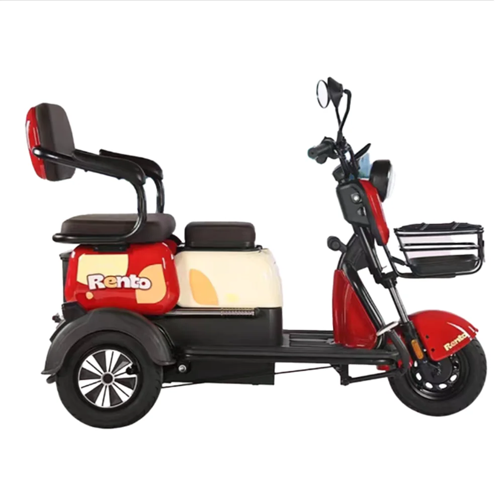 8 Inch 600W Electric Tricycles 48V 20A Range 55km Vacuum Tires Shock Absorption Tricycles