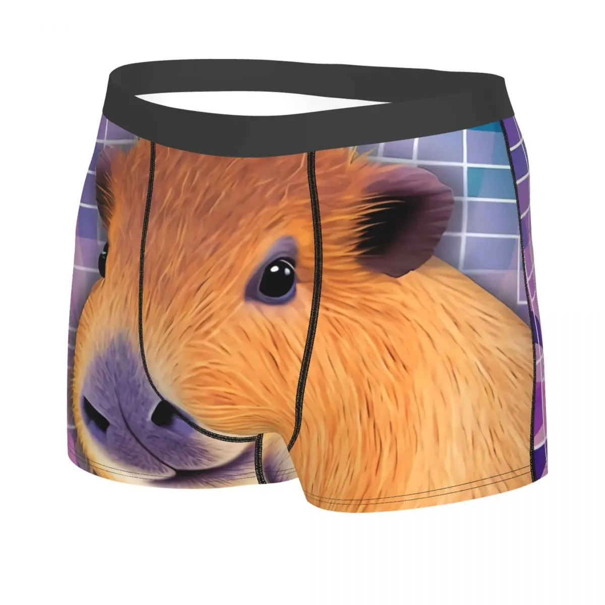 Meme Techno Man's Boxer Briefs Underpants Capybara Highly Breathable Top Quality Gift Idea