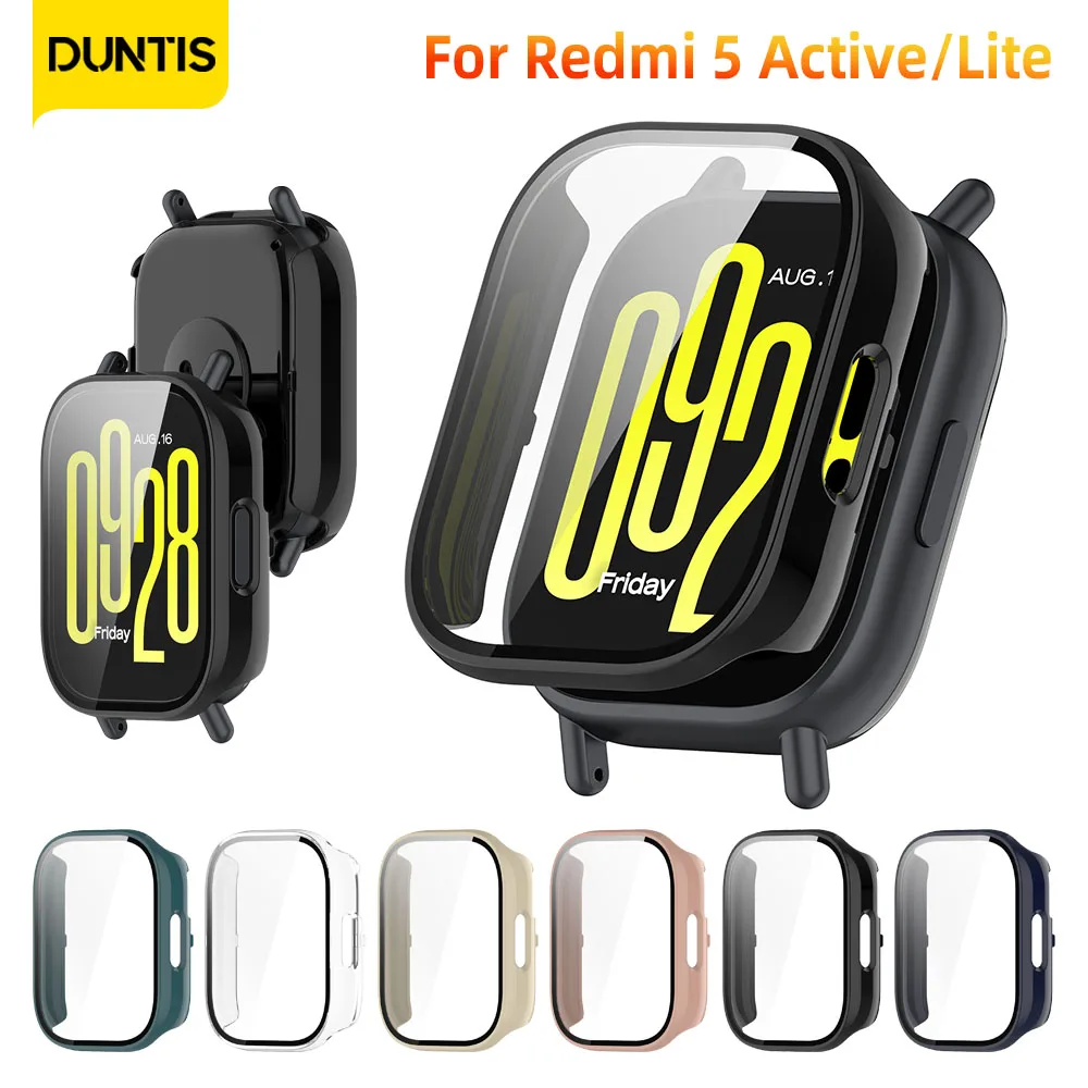 Glass+PC Case for Redmi 5 Active/Lite Hard Bumper Built-in Ultra-HD Tempered Glass Protector for Redmi Watch 5 Cover Accessories