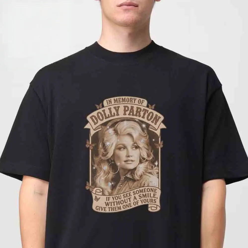 2026 Dolly Parton Gedenkdruck T-Shirt für Männer und Frauen Sommer Baumwollkleidung Mode Übergroßes Kurzarm-Oberteil Streetwear – Detail 4
