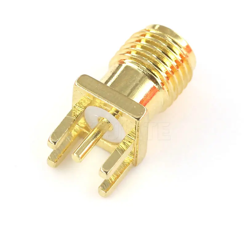 Tuerca de soldadura SMA hembra Jack, 1,6mm, borde, Clip PCB, montaje recto, conector RF chapado en oro, soldadura de receptáculo, 10 Uds.