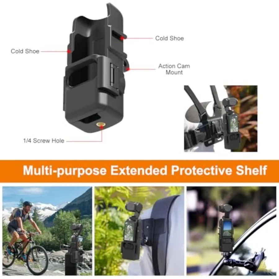 PULUZ كاميرا توسيع محول ل DJI OSMO جيب 3 اكسسوارات قفص واقية الحذاء البارد ضوء ميكروفون ترايبود جبل قوس