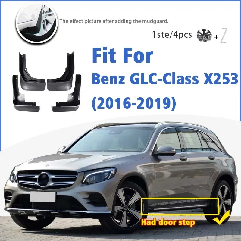 Para Benz GLC clase X253 2016 2017 2018 2019 guardabarros guardabarros guardabarros salpicaduras accesorios de coche delantero t