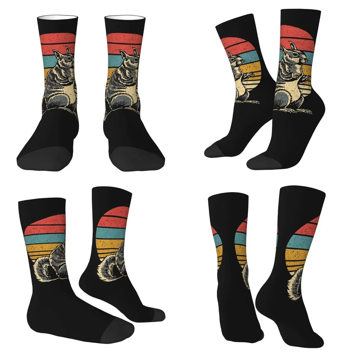 

Vintage Style Illustration Of A Squirrel Socks Harajuku Sweat Absorbing Stockings All Season Long Socks Accessories for Unisex
